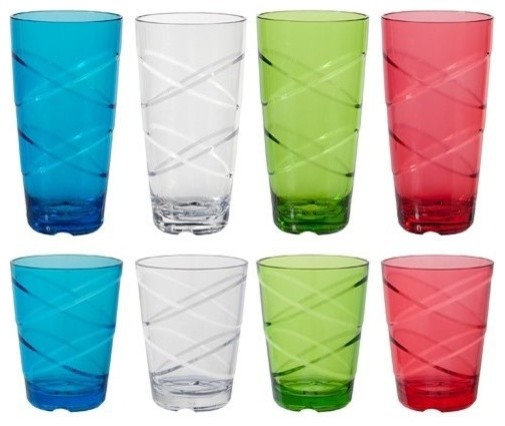 Circus 8-Pieces of 24-Ounce Multi-Colored BPA-free Tumbler Set