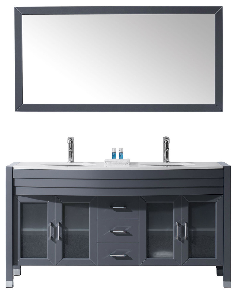 Ava 63" Double Bathroom Vanity Set, 62.6" Contemporary
