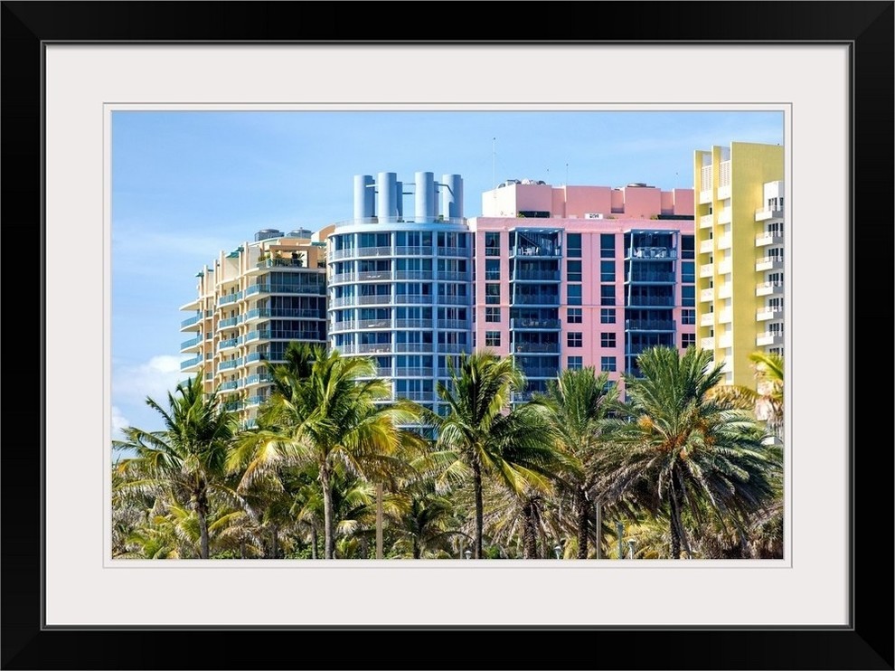 Art Deco Colors Architecture Of Miami Beach Black Framed Art Print Tropical Prints And Posters By Great Big Canvas