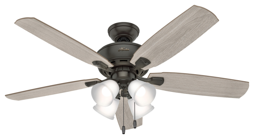 Hunter 52" Amberlin Noble Bronze Ceiling Fan With LED Light, 52