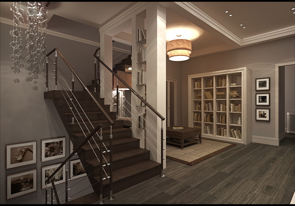 Townhouse. Moscow. New classic with rustic features