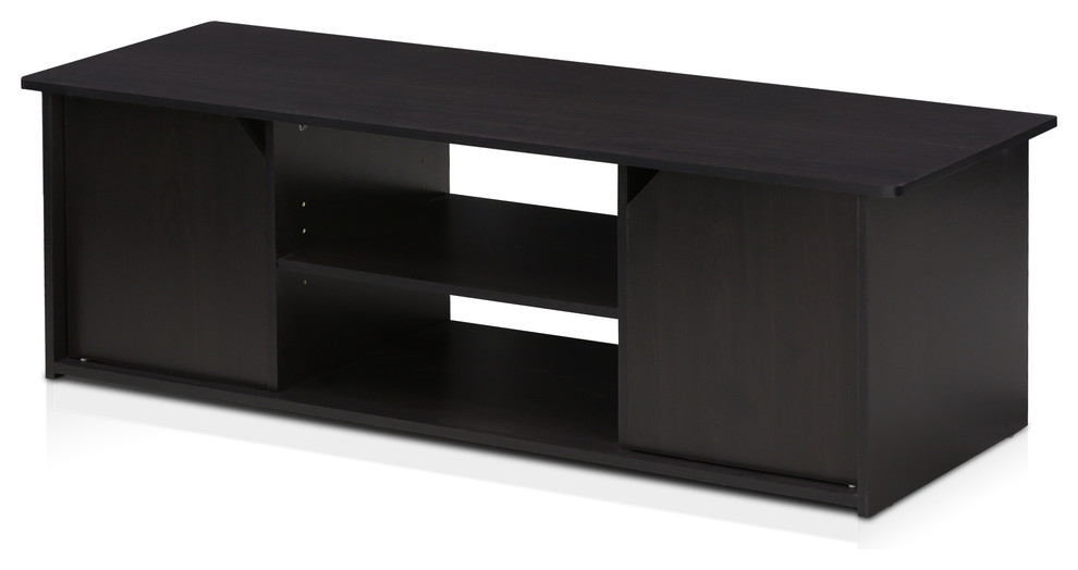 Furinno Econ TV Stand With Storage Shelf, Espresso Transitional