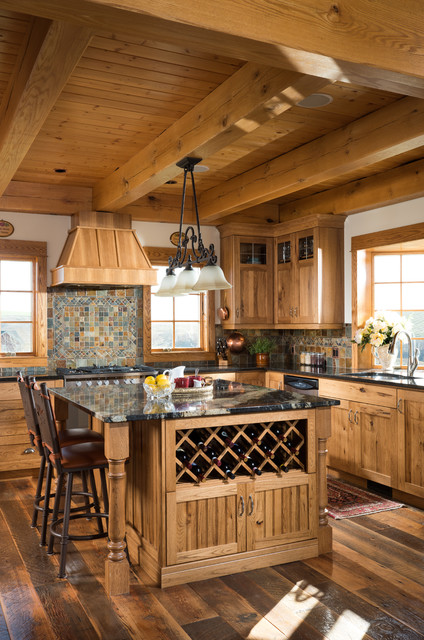 European Inspired Timber Frame Home - Kitchen classique-cuisine