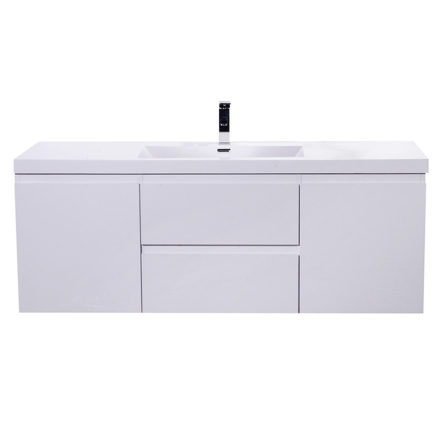 Mob 60 Sinkwall Mounted Modern Vanity Bathroom Vanities Mob 60 Sinkwall Mounted Modern Vanity High Gloss White Single Sink