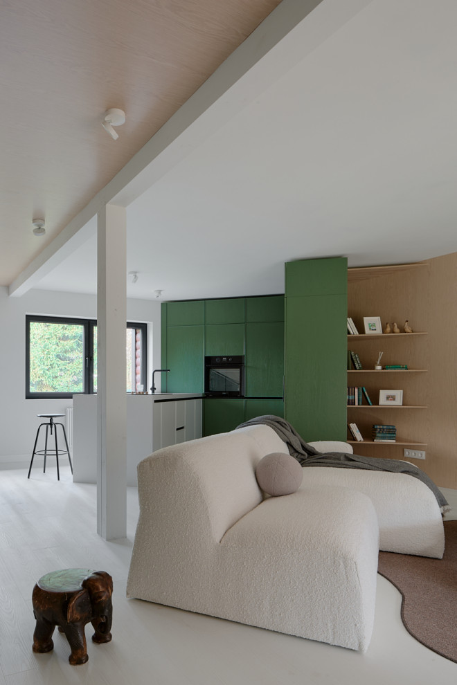 Кухня-гостиная. Разворот на 45 градусов