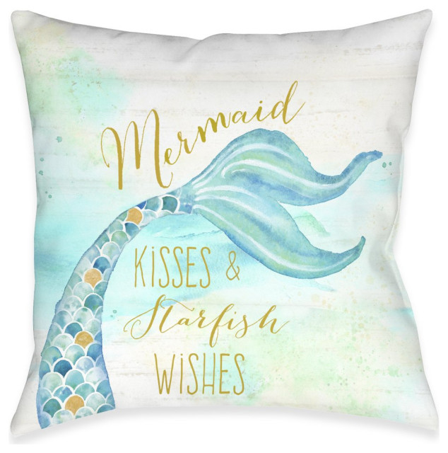 Mermaid Kisses Indoor Pillow, 18"x18"