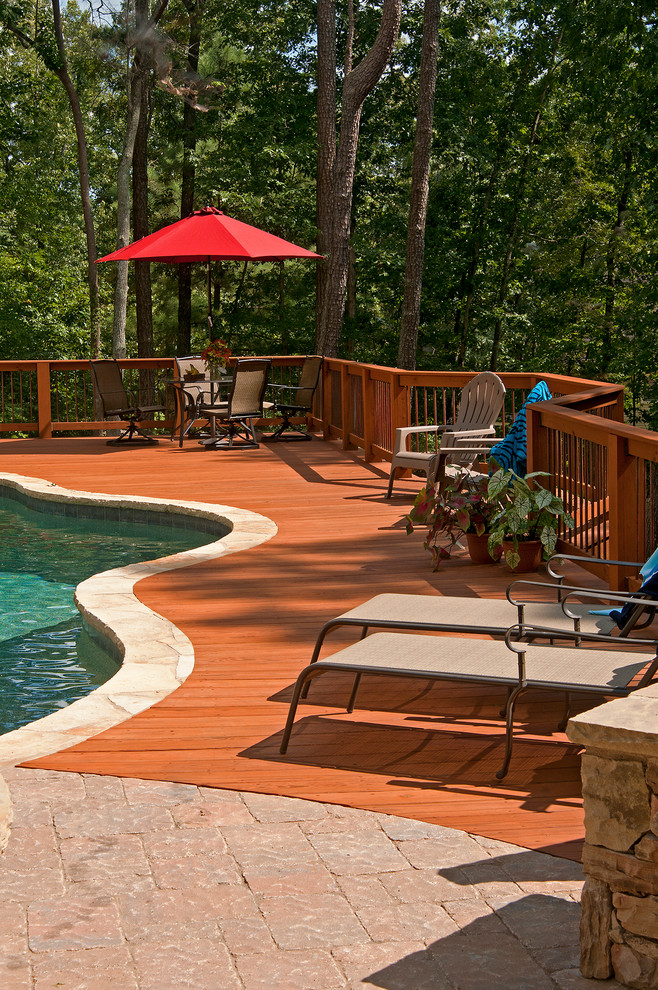 Transitional backyard deck photo in Atlanta