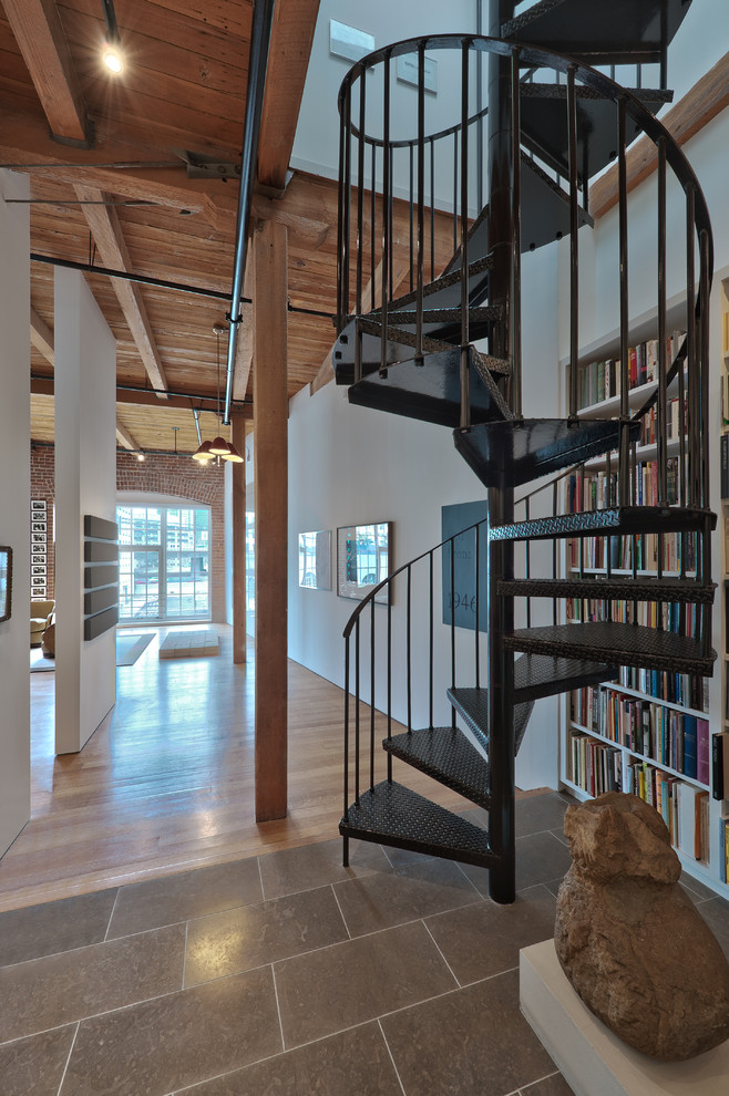 Design ideas for an industrial spiral staircase in San Francisco.