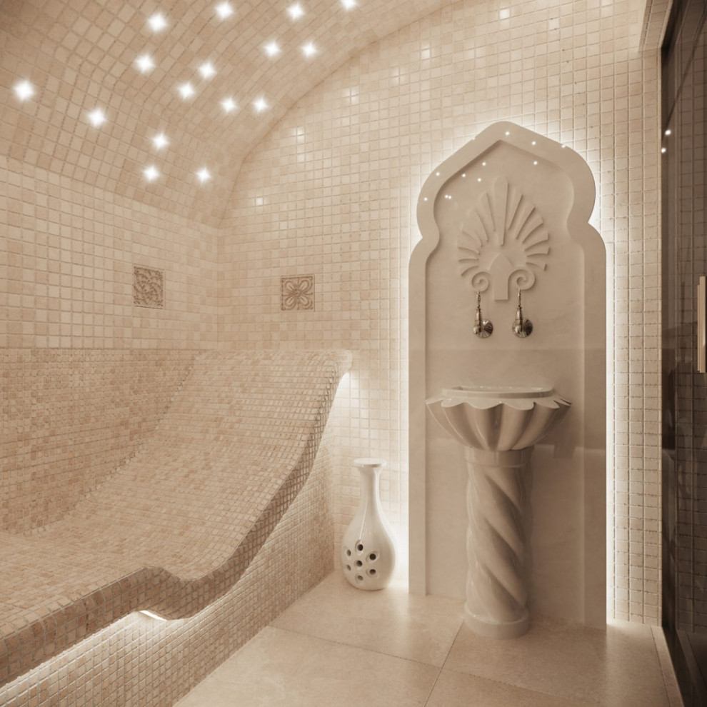 Турецкая баня (хамам) с курной на пьедестале