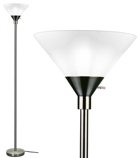 Metro Floor Lamp Torchiere 71 Metal, Bronze Torchiere Floor Lamp With Frosted Plastic Shade