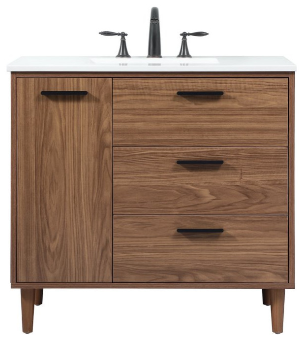 22" Modern Natural OakLight Bathroom Vanity Midcentury Bathroom