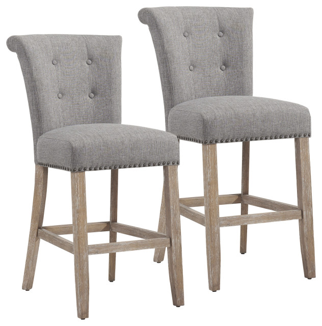 oak high back bar stools