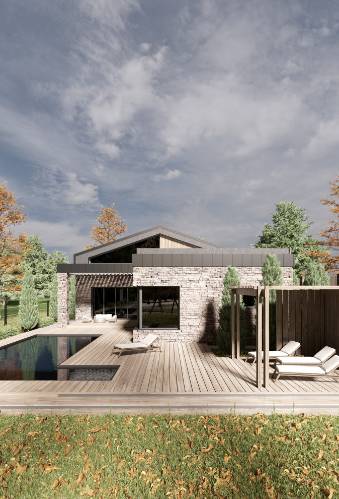 Одноэтажный дом с бассейном