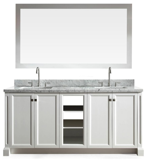 Ariel Westwood 73 White Contemporary Double Sink Vanity C073d Wht