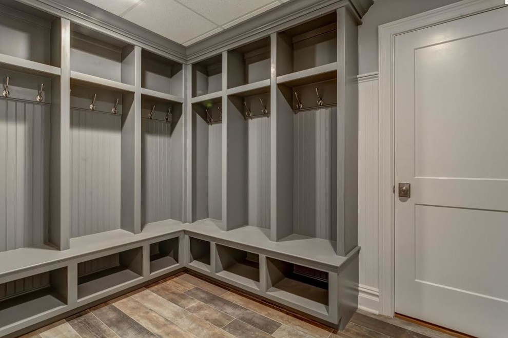 Inspiration for a transitional mudroom in New York.