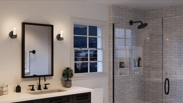 Luxury Modern Farmhouse Wall Sconce, Matte Black, UEX2055 - Farmhouse ...