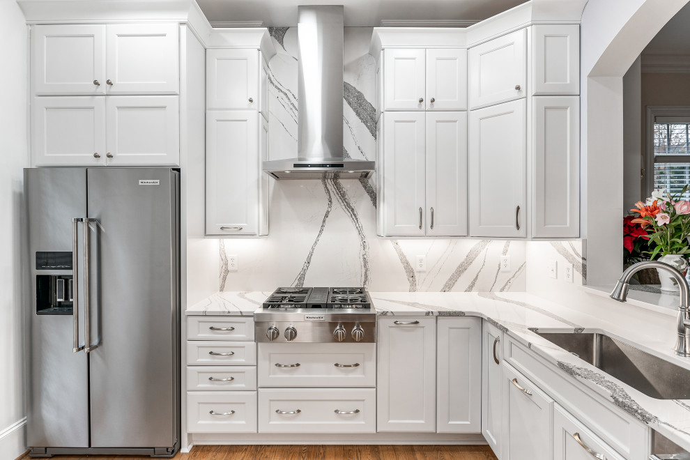 Shaker White Kitchen Remodel Charlotte, NC Transitional Kitchen