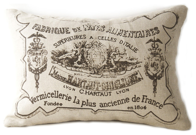 French Country Down Blend Pillow with Illustrations
