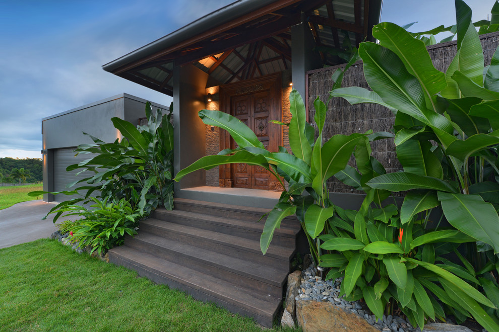 Design ideas for a tropical entryway in Cairns.