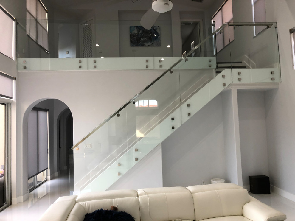 Glass Railing Modern Staircase Miami by All Star Solution Houzz