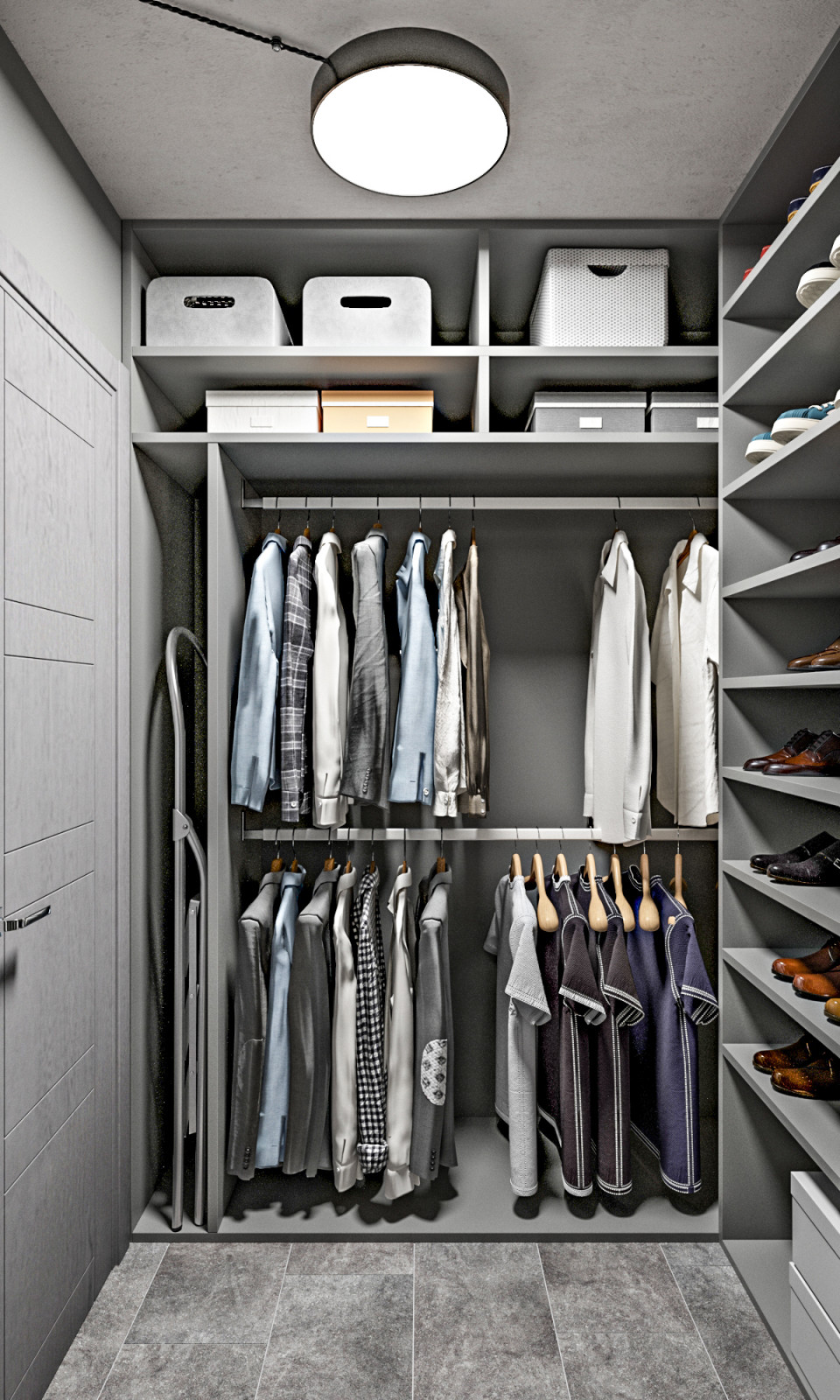 Серая квартира лофт