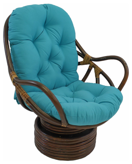 48"x24" Solid Twill Swivel Rocker Cushion Contemporary Seat