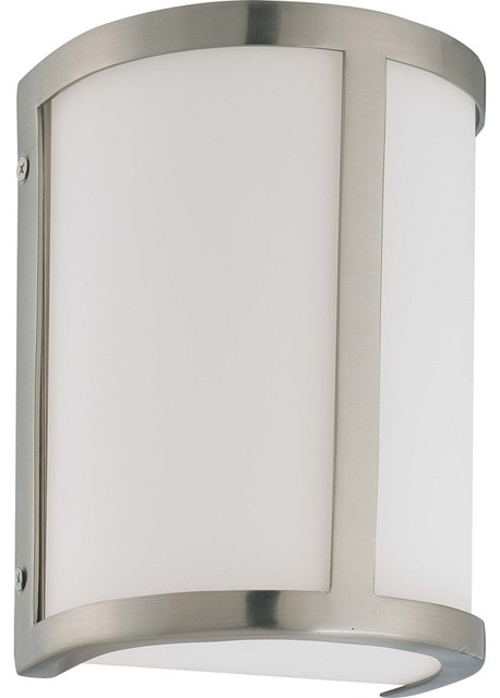 Nuvo Odeon 1-Light GU24 CFL Vanity Wall Fixture, Brushed Nickel