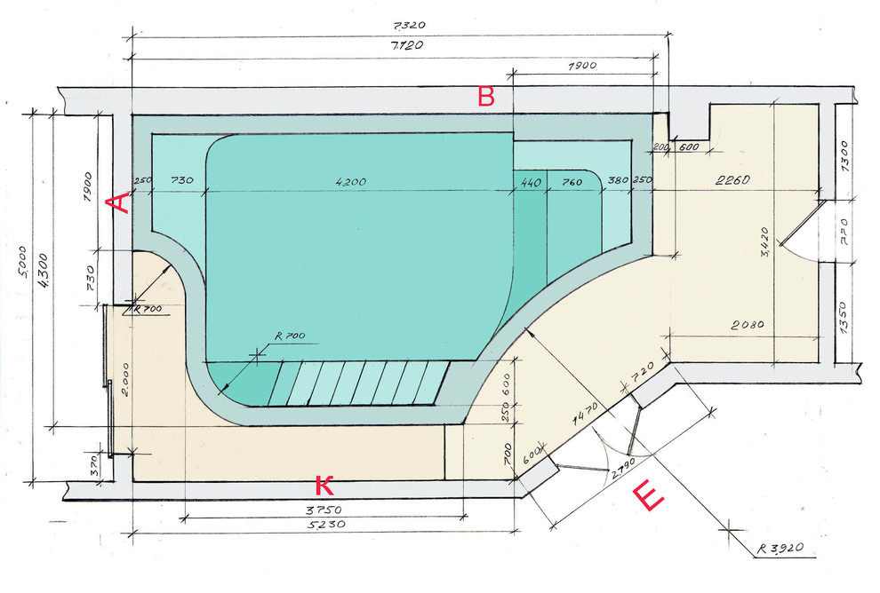 интерьер бассейна частного