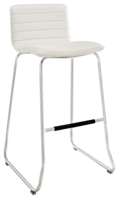 Dive Faux Leather Bar Stool, White