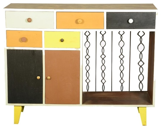 60 S Retro Earth Tones Mango Wood Freestanding Storage Cabinet 60 S Retro Earth Tones Mango Wood Freestanding Storage Cabinet Contemporary Cabinets By Sierra Living Concepts