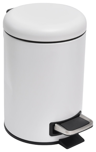 Floor Step Trash Can Waste Bin, Small Round Trash Can With Lid