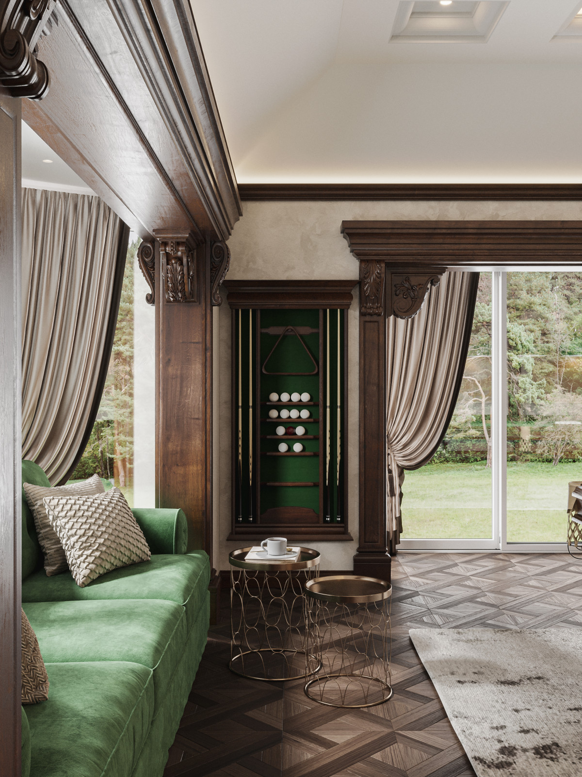 Дизайн бильярдной в частном доме