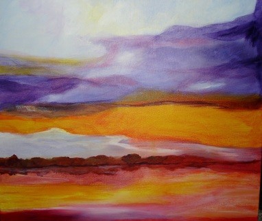 River Sunset Original By Laurelea Kim