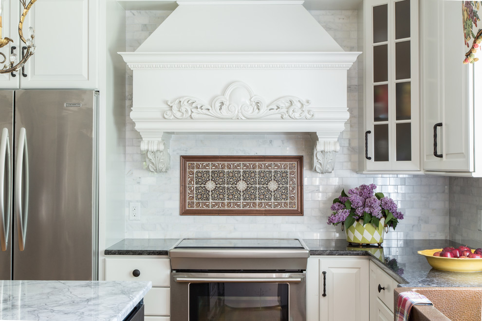 Example of a large transitional kitchen design in Boston
