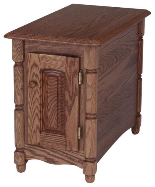 Solid Oak Country Style Chair Side Table, Autumn Oak