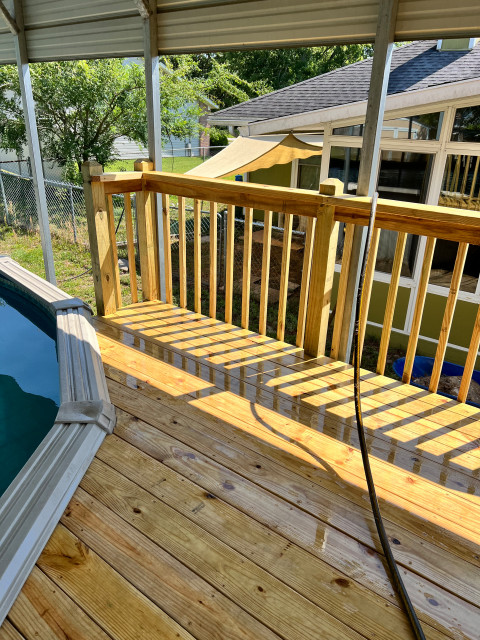 Don & Brenda's Pool Deck - Finished contemporary-terrace