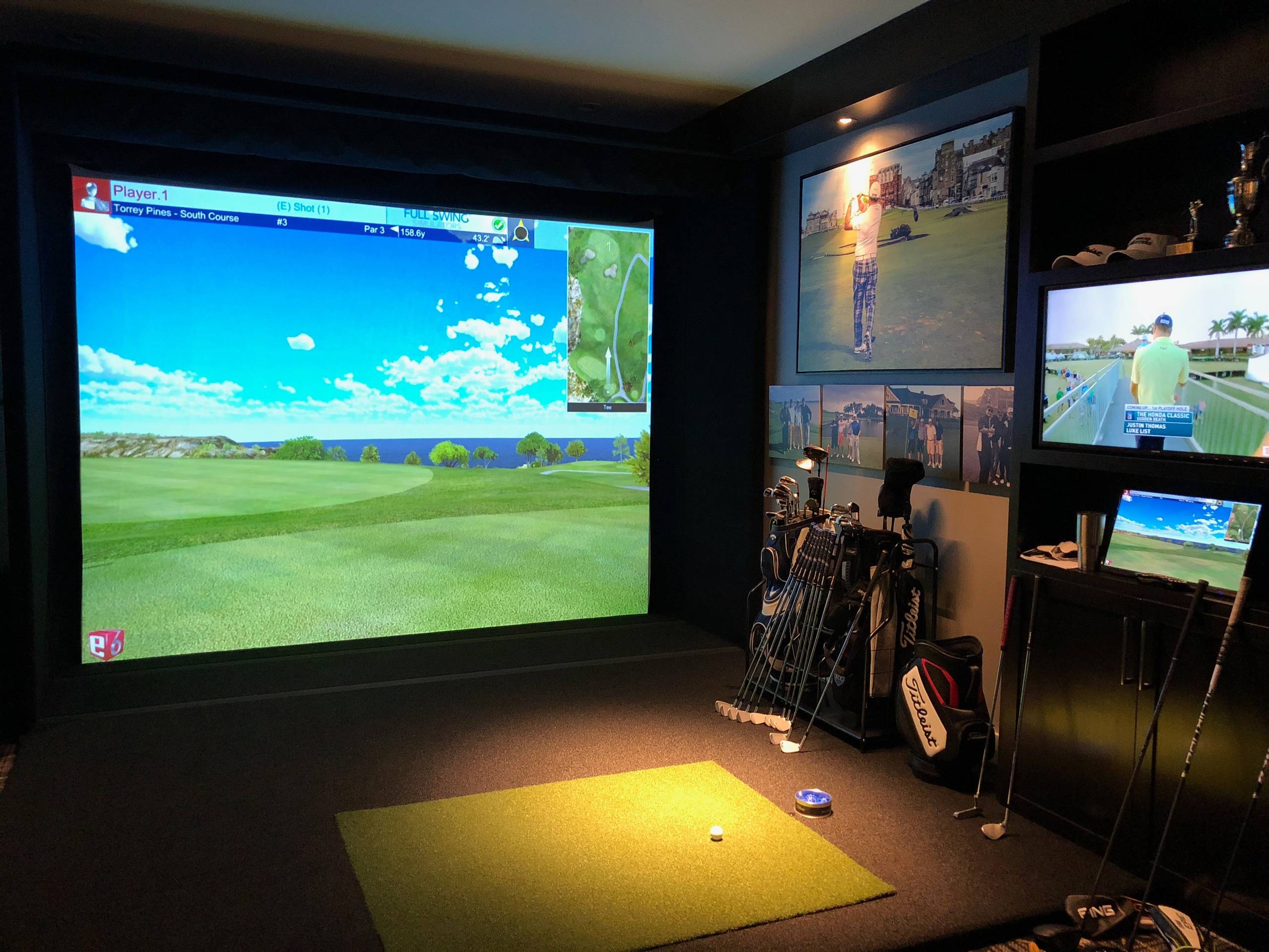 Golf simulation room - garage conversion
