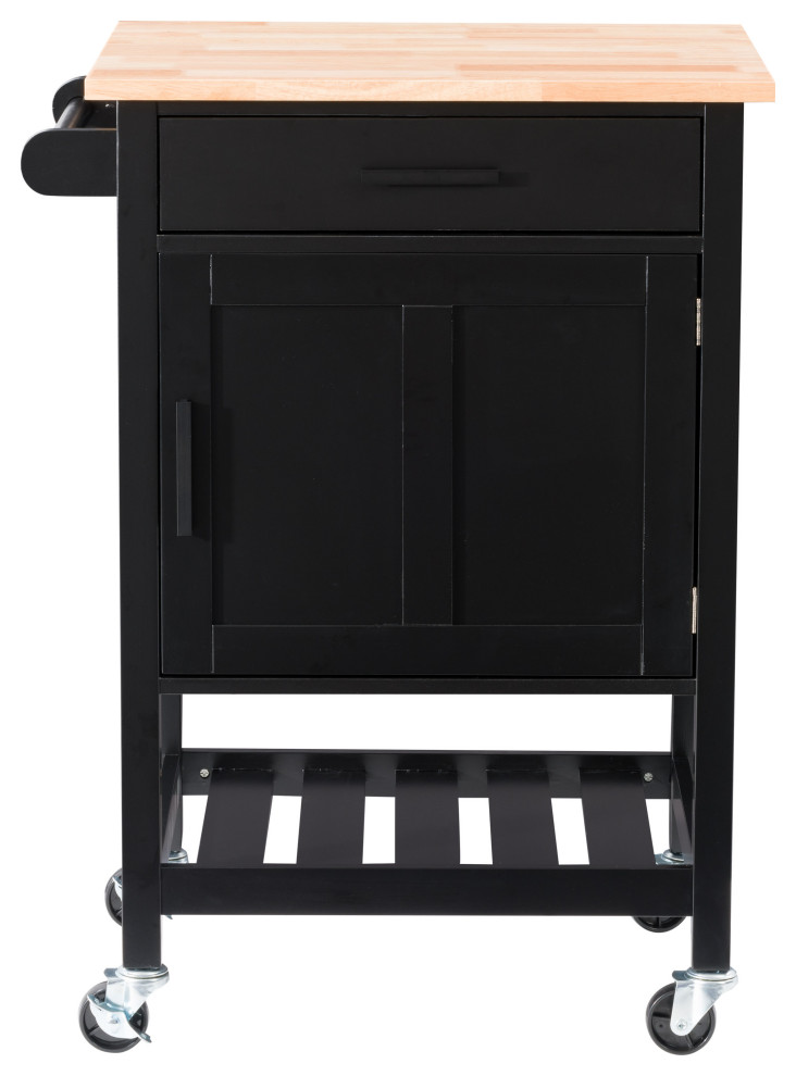 CorLiving Sage Wood Kitchen Cart with Closed Storage Transitional
