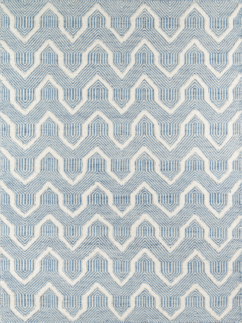 Erin Gates by Momeni Langdon Prince Blue Hand Woven Wool Area Rug 7'6"x9'6"