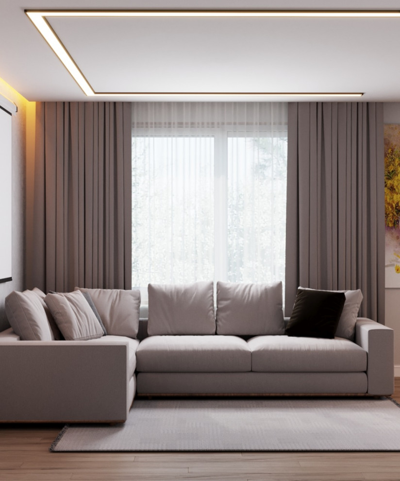 Интерьер в скандинавском стиле 152 м^2. г.Казань