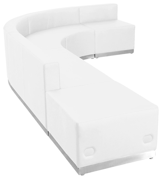 Hercules Alon Series White Leather Reception Configuration, 5 Pieces
