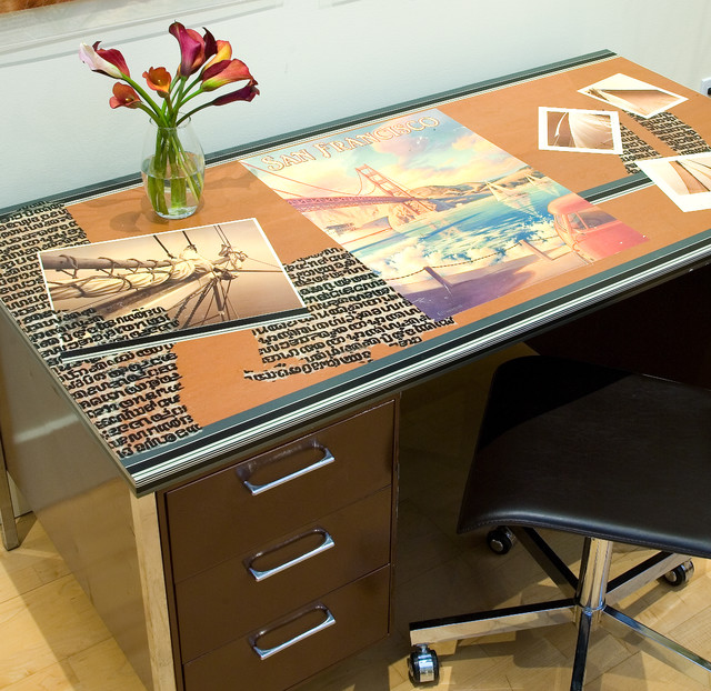 Soma Loft Decoupaged Office Desk Contemporary Home Office