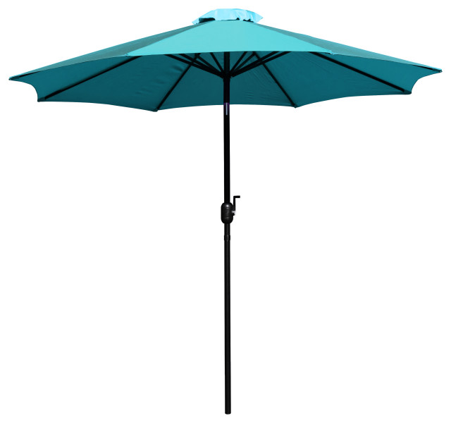 Classic Teal 9 FT Round Patio Umbrella Teal Contemporary Outdoor