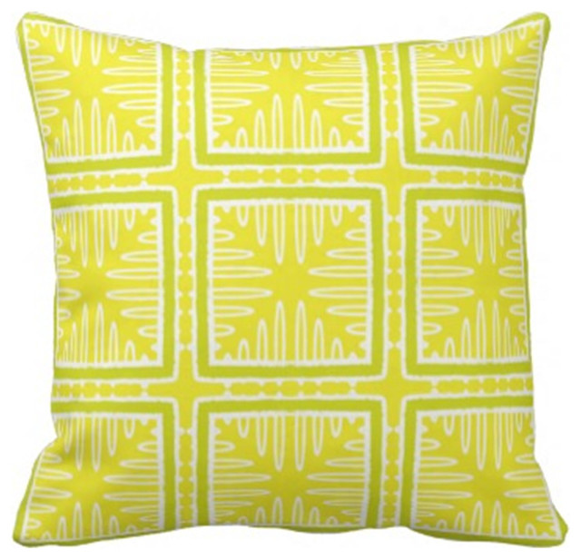 "Lemon Sorbet" Geometric Accent Pillow