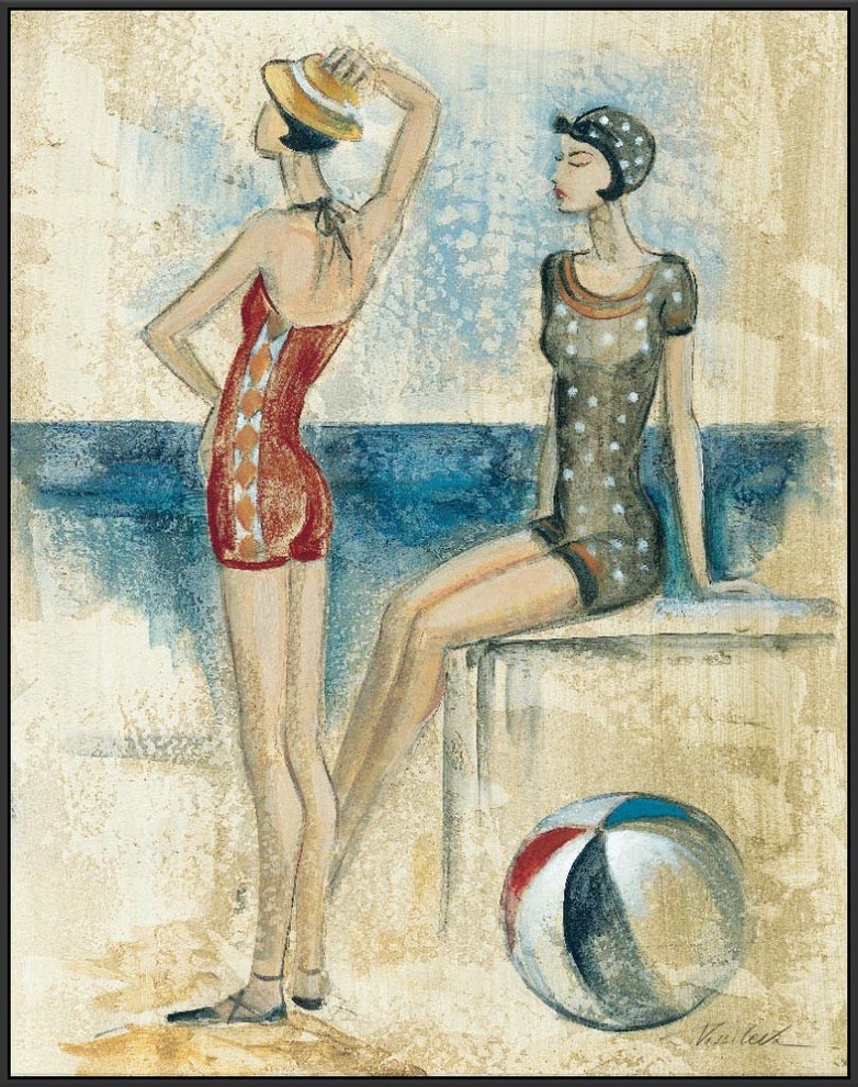 Bathing Beauties Ii Framed Canvas Art 3175x4175 Wall Art 3175x4175 Beach Style 