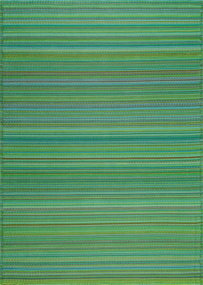 Pembrokepines Contemporary Stripe Indoor/Outdoor Area Rug, Green, 9'x12'