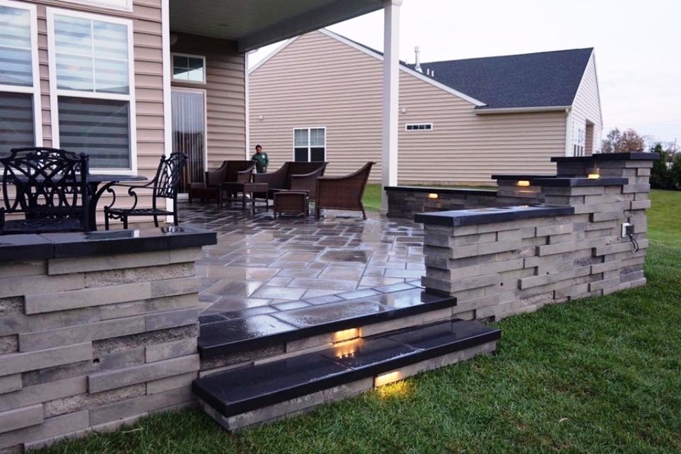 Monroe, NJ Patio with Contemporary Water Feature