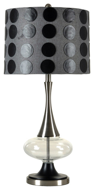 Stylecraft L33933DS Steel and Glass Table Lamp