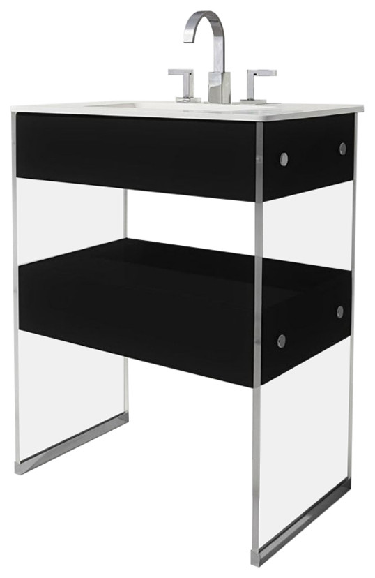 Lucite 24 in. W x 21 in. D x 34 in. H Bath Vanity With Solid Surface