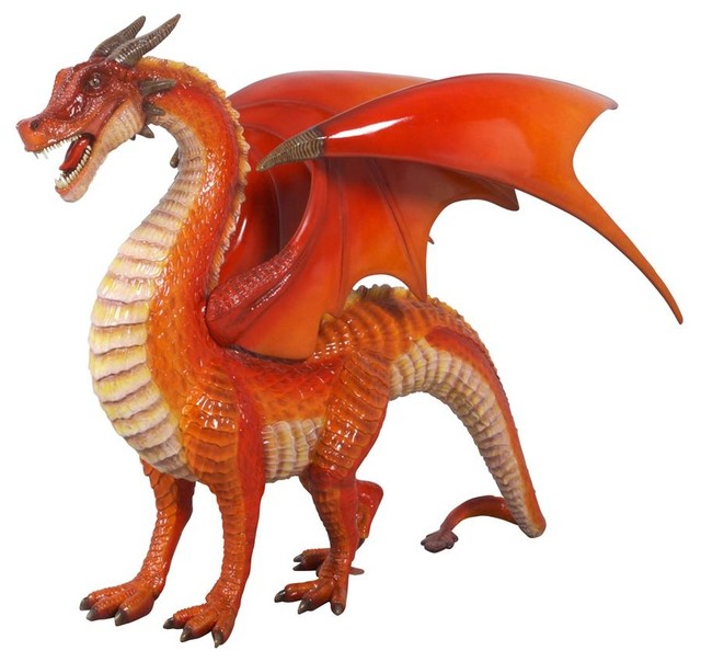 IN STOCK Large Welsh Dragon Statue Contemporary Garden Statues And
